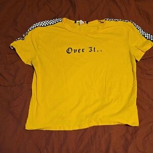 Yellow Crop Top with Checkered Detail